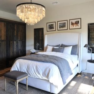 Rustic glamour bedroom renovation in Westlake Village by JRP Design and Remodel