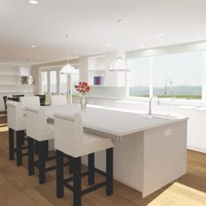 3D concept of timeless transitional kitchen remodel in Westlake Village by JRP Design and Remodel