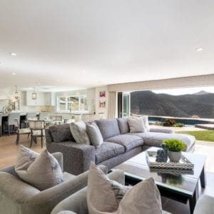 Transitional glam great room remodel in Westlake Village by JRP Design and Remodel