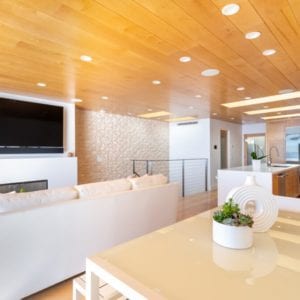 Contemporary family room and kitchen remodel by JRP Design and Remodel in Malibu