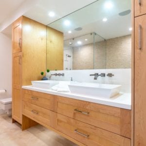 Contemporary master bathroom remodel by JRP Design and Remodel in Malibu