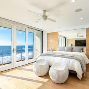 Contemporary master bedroom remodel by JRP Design and Remodel in Malibu