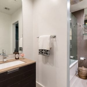 Contemporary lakeside guest bathroom remodel in Westlake Village by JRP Design & Remodel