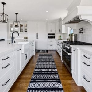 All white transitional kitchen remodel with matte black fixtures in Westlake Village By JRP Design and Remodel