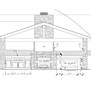 Construction plans of contemporary Mediterranean backyard remodel in Westlake Village by JRP Design and Remodel