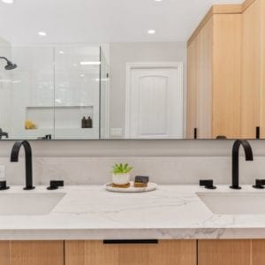 Modern master bathroom remodel in Westlake Village, Foxmoor Hills by JRP Design and Remodel