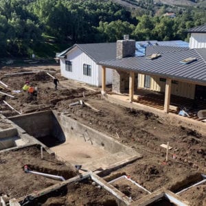 Modern farmhouse backyard pool custom home in Santa Rosa Valley by JRP Design and Remodel