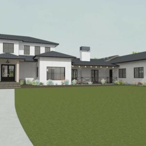 3D Concept of modern farmhouse custom home in Santa Rosa Valley by JRP Design and Remodel