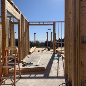 Framing construction photo of Malibu custom home by JRP Design and Remodel