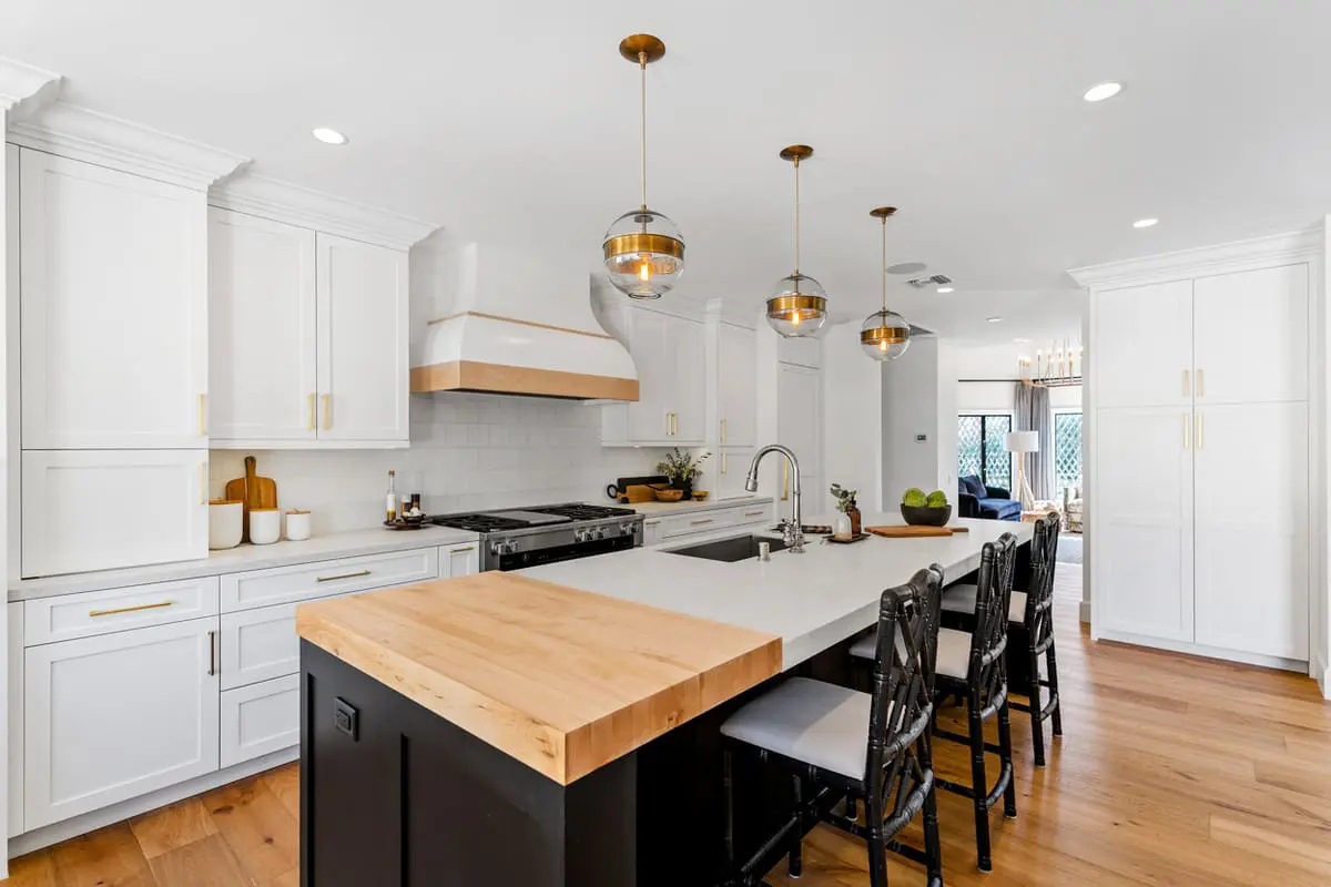 Worldly heritage transitional kitchen by JRP Design and Remodel in Westlake Village