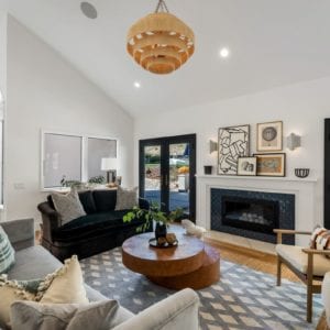 Transitional living room by JRP Design and Remodel in Westlake Village