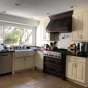 Before photo of modern kitchen in Westlake Village by JRP Design and Remodel