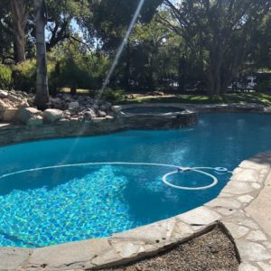 Before photo of modern pool in Westlake Village by JRP Design and Remodel