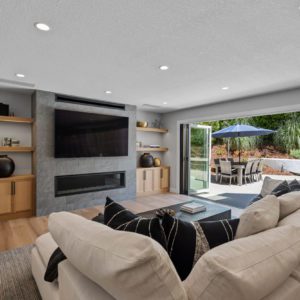 Modern family room remodel in Westlake Village by JRP Design and Remodel