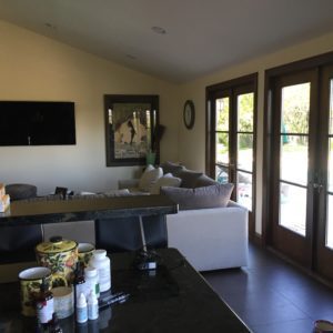 Before photo of modern living room in Westlake Village by JRP Design and Remodel