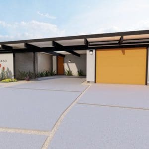 3D Concept of Mid Century Modern Eichler remodel in Thousand Oaks by JRP Design and Remodel