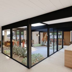 3D Concept of Mid Century Modern Eichler remodel in Thousand Oaks by JRP Design and Remodel