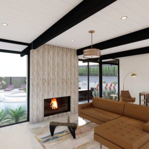3D Concept of Mid Century Modern Eichler remodel in Thousand Oaks by JRP Design and Remodel