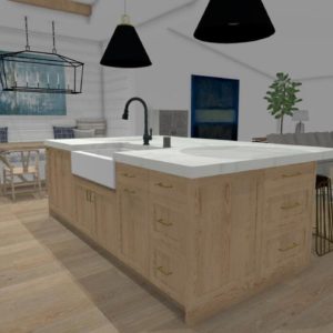3D Concept of Farmhouse Chic kitchen in Oak Park by JRP Design and Remodel