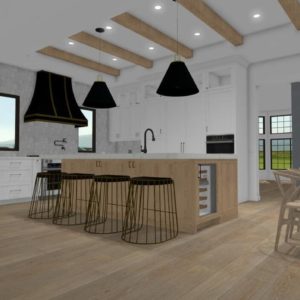 3D Concept of Farmhouse Chic kitchen in Oak Park by JRP Design and Remodel