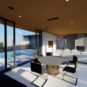 3D concept of mid-century whole home remodel in Thousand Oaks by JRP Design and Remodel
