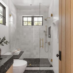Rustic custom bathroom in North Ranch by JRP Design and Remodel