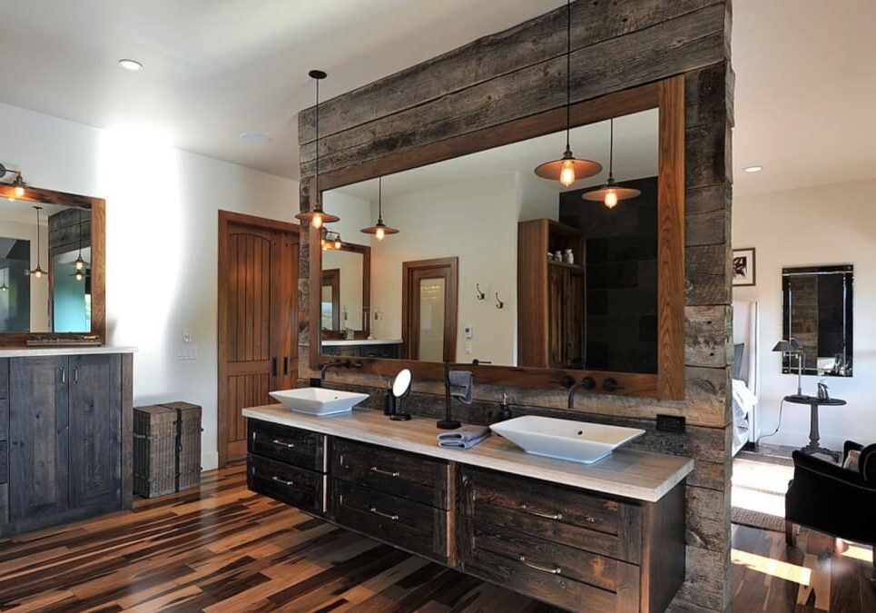 Rustic glamour bathroom renovation in Westlake Village by JRP Design and Remodel