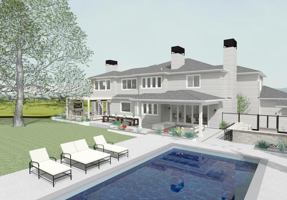 3D Concept of Home in Westlake Village by JRP Design and Remodel