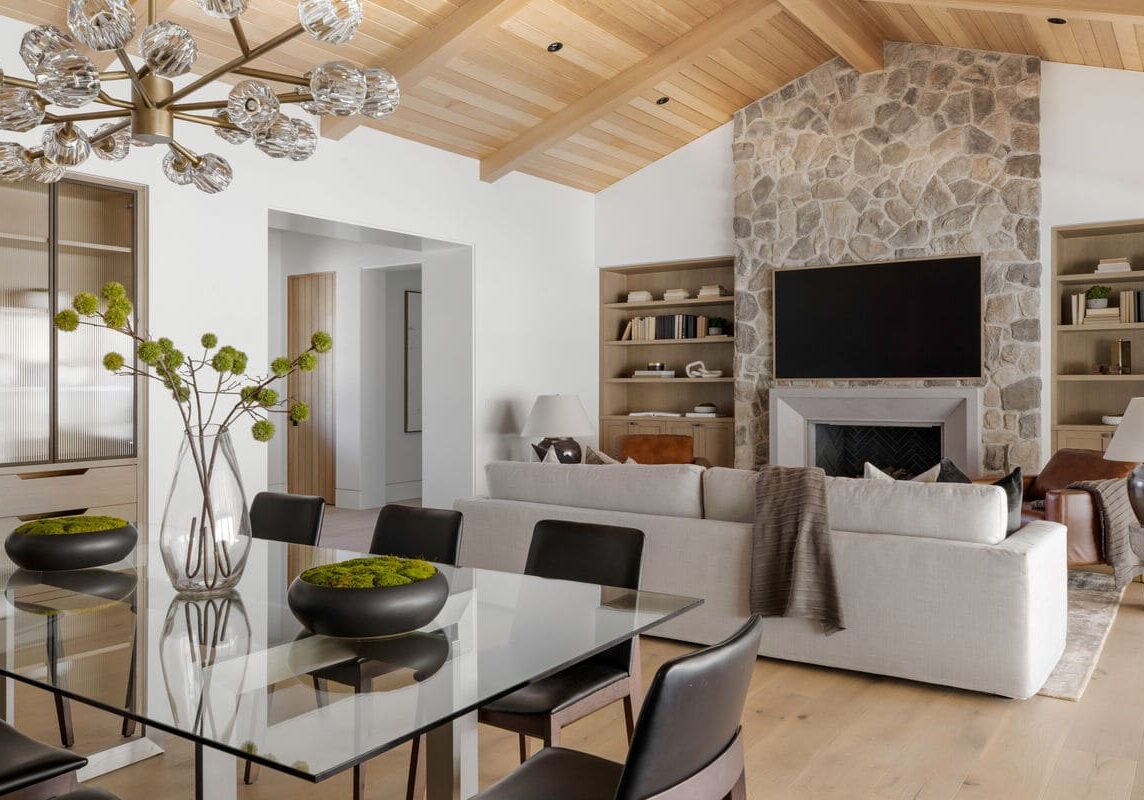Rustic custom family room in North Ranch by JRP Design and Remodel